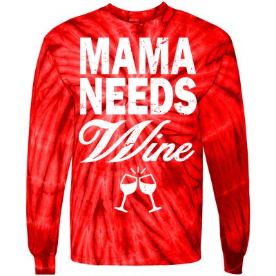 Mama Needs Wine Tie-Dye Long Sleeve Shirt