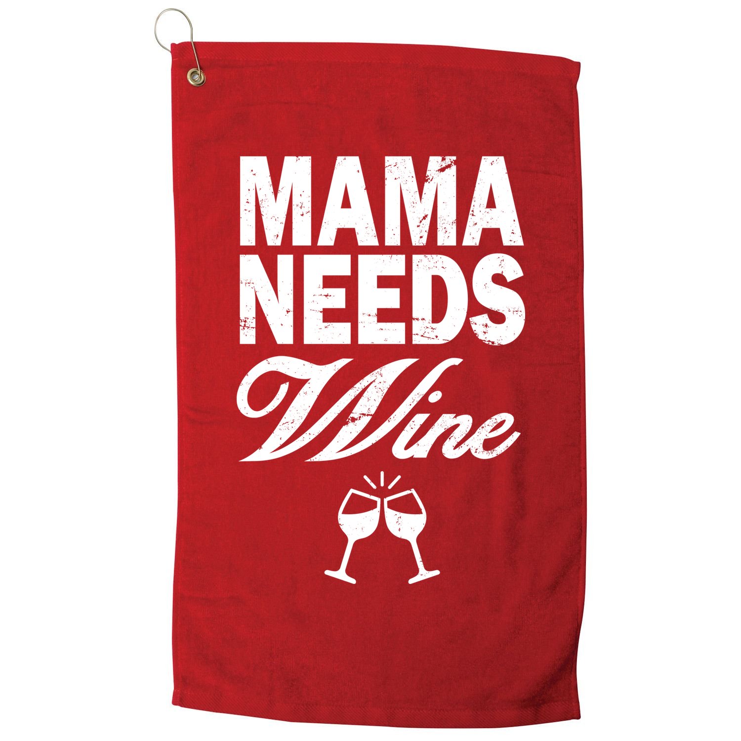 Mama Needs Wine Golf Towel