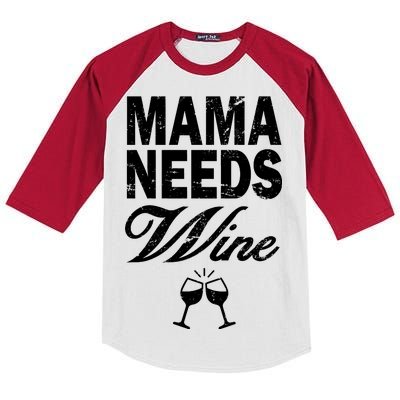 Mama Needs Wine Kids Colorblock Raglan Jersey