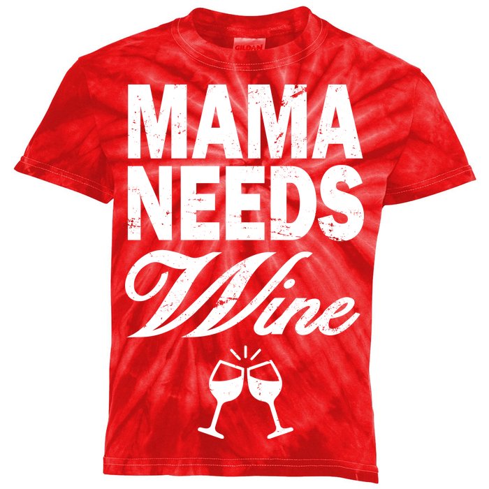 Mama Needs Wine Kids Tie-Dye T-Shirt