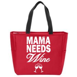 Mama Needs Wine Zip Tote Bag