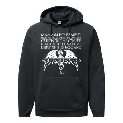 Mama Of House Messy First Of Her Name The Unslept Performance Fleece Hoodie