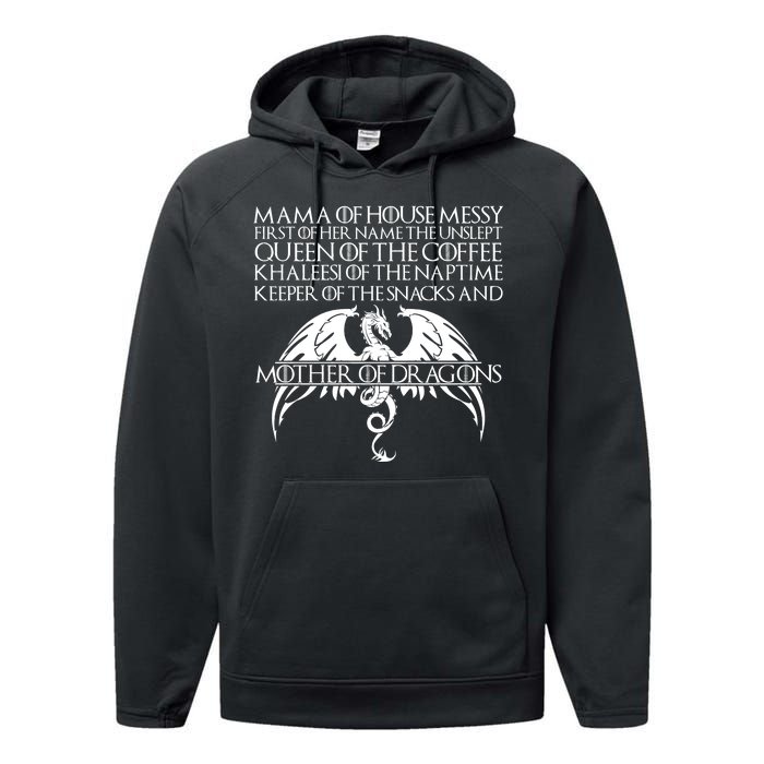 Mama Of House Messy First Of Her Name The Unslept Performance Fleece Hoodie