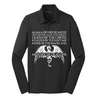 Mama Of House Messy First Of Her Name The Unslept Silk Touch Performance Long Sleeve Polo