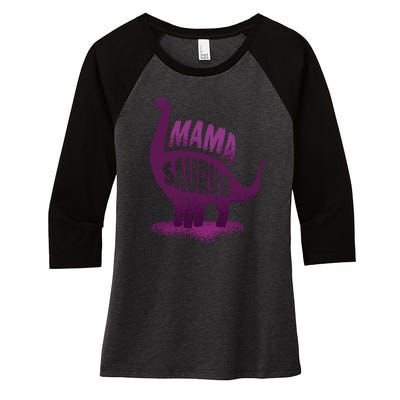 Mama Saurus Women's Tri-Blend 3/4-Sleeve Raglan Shirt