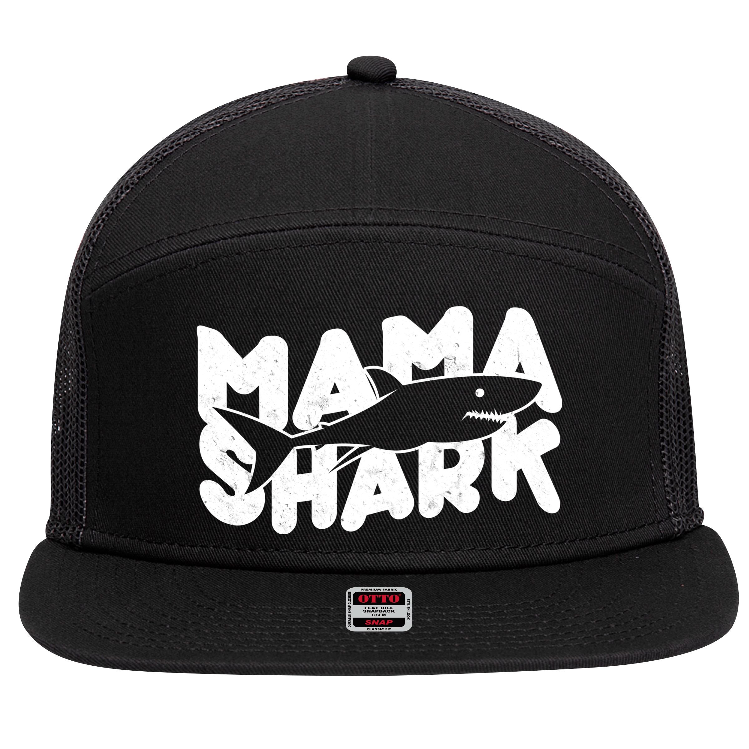 Mama Shark 7 Panel Mesh Trucker Snapback Hat