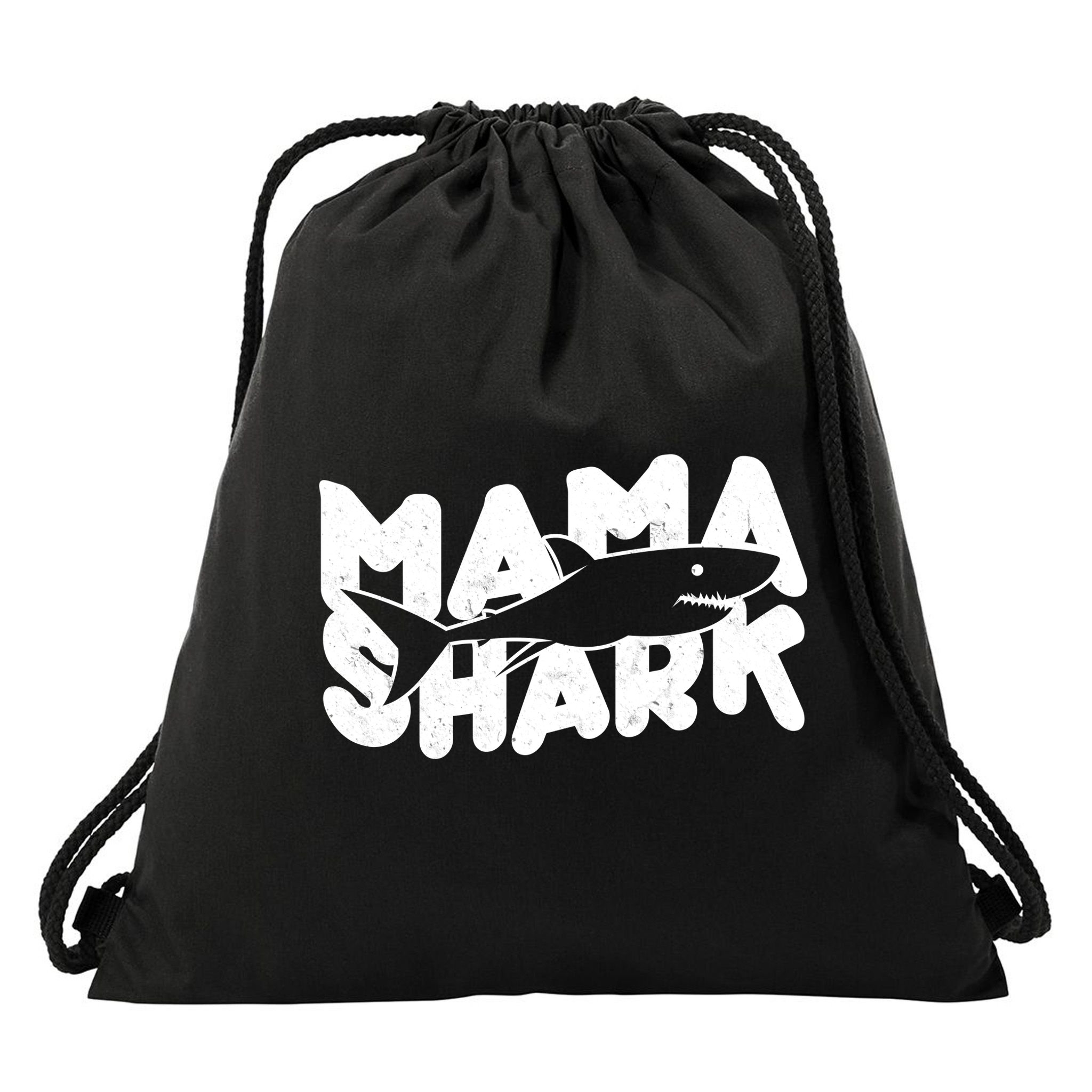 Mama Shark Drawstring Bag
