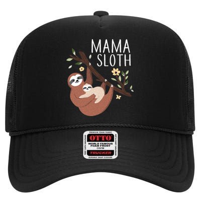 Mama Sloth High Crown Mesh Back Trucker Hat