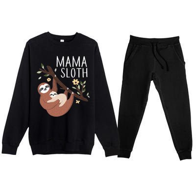 Mama Sloth Premium Crewneck Sweatsuit Set