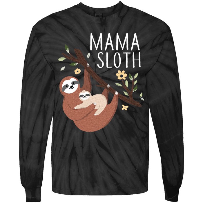 Mama Sloth Tie-Dye Long Sleeve Shirt