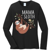 Mama Sloth Ladies Long Sleeve Shirt