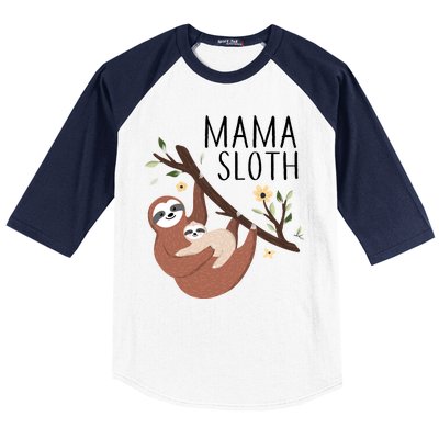 Mama Sloth Baseball Sleeve Shirt