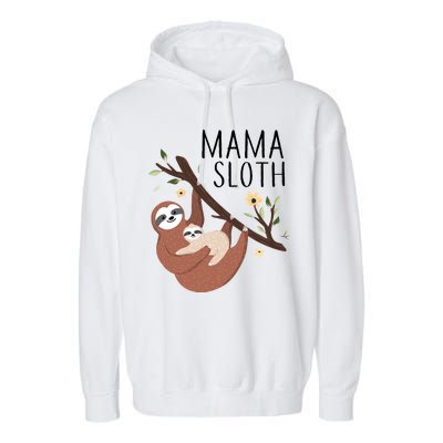 Mama Sloth Garment-Dyed Fleece Hoodie