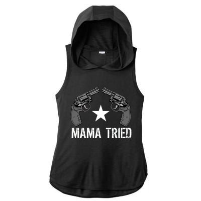 Mama Tried Gun Rights Logo Ladies PosiCharge Tri-Blend Wicking Draft Hoodie Tank