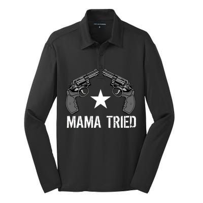 Mama Tried Gun Rights Logo Silk Touch Performance Long Sleeve Polo