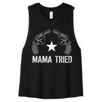 Mama Tried Gun Rights Logo Women's Racerback Cropped Tank