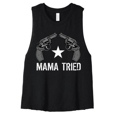 Mama Tried Gun Rights Logo Women's Racerback Cropped Tank