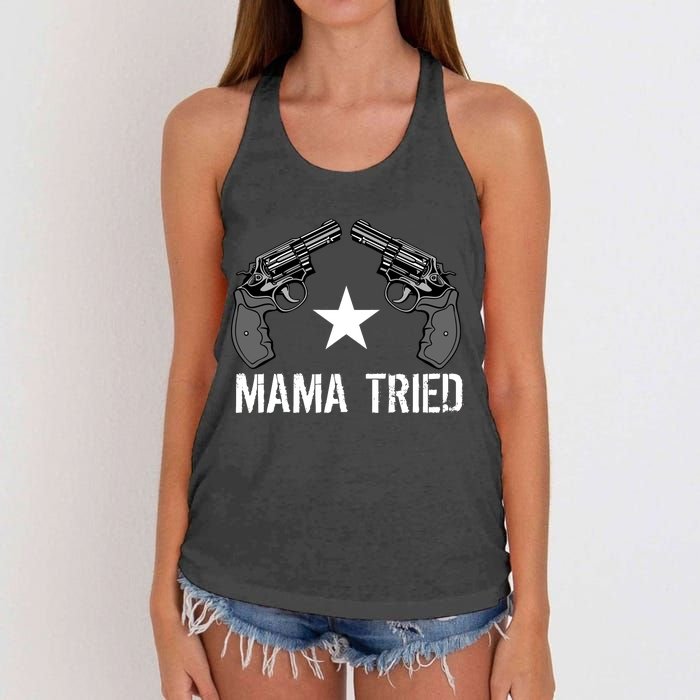 Mama Tried Gun Rights Logo Women's Knotted Racerback Tank