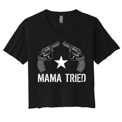 Mama Tried Gun Rights Logo Women's Crop Top Tee