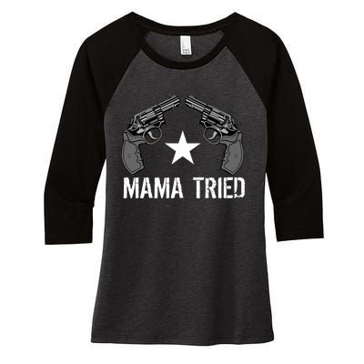 Mama Tried Gun Rights Logo Women's Tri-Blend 3/4-Sleeve Raglan Shirt