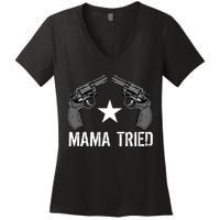 Mama Tried Gun Rights Logo Women's V-Neck T-Shirt