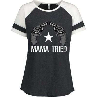 Mama Tried Gun Rights Logo Enza Ladies Jersey Colorblock Tee