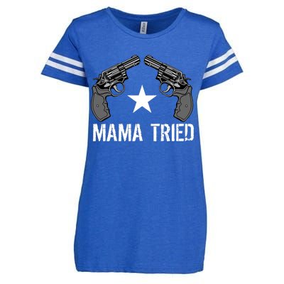 Mama Tried Gun Rights Logo Enza Ladies Jersey Football T-Shirt