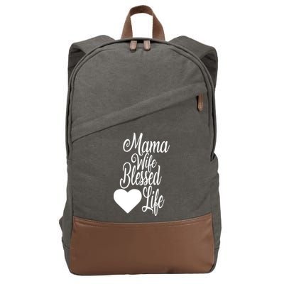 Mama Wife Blessed Life Cotton Canvas Backpack