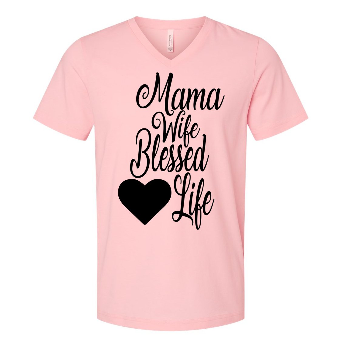 Mama Wife Blessed Life V-Neck T-Shirt