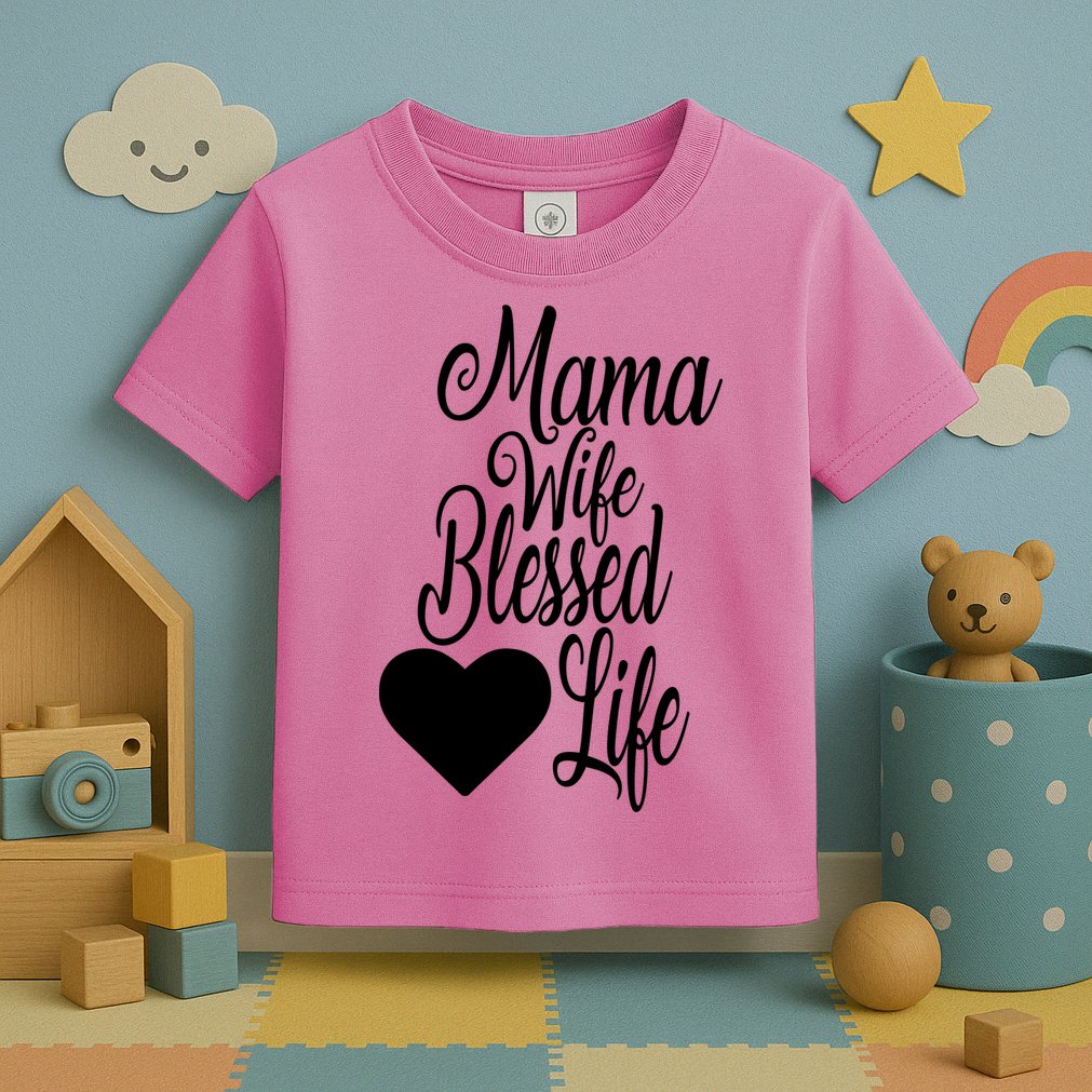 Mama Wife Blessed Life Toddler T-Shirt