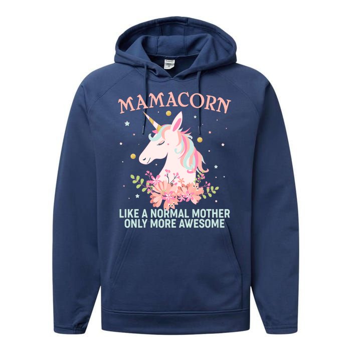 Mamacorn Like A Normal Mother Only More Awesome Performance Fleece Hoodie