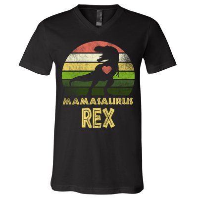 Mamasaurus Rex V-Neck T-Shirt