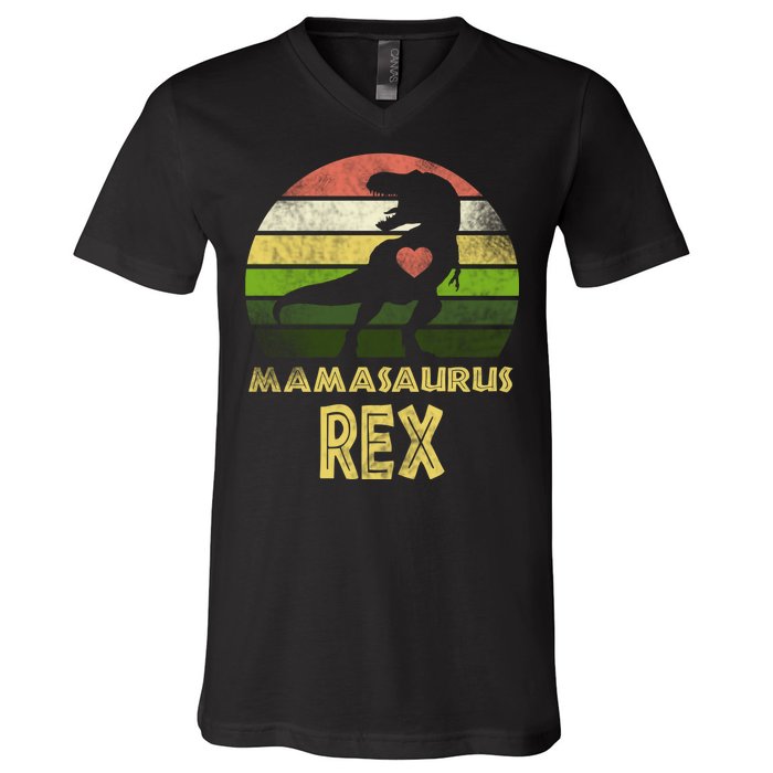 Mamasaurus Rex V-Neck T-Shirt