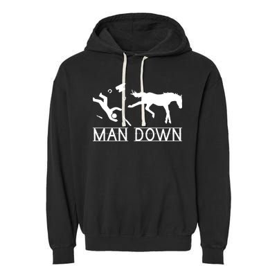Man Down Horseshoer Funny Horse Garment-Dyed Fleece Hoodie