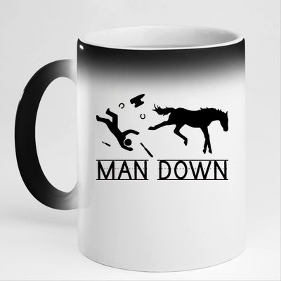 Man Down Horseshoer Funny Horse 11oz Black Color Changing Mug