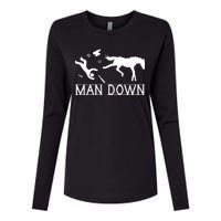 Man Down Horseshoer Funny Horse Womens Cotton Relaxed Long Sleeve T-Shirt