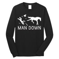 Man Down Horseshoer Funny Horse Long Sleeve Shirt