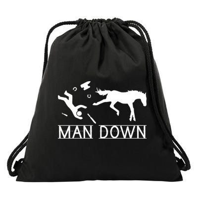 Man Down Horseshoer Funny Horse Drawstring Bag