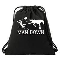 Man Down Horseshoer Funny Horse Drawstring Bag