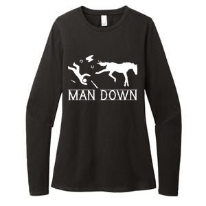 Man Down Horseshoer Funny Horse Womens CVC Long Sleeve Shirt