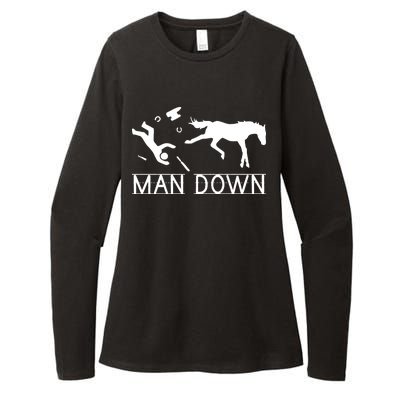 Man Down Horseshoer Funny Horse Womens CVC Long Sleeve Shirt