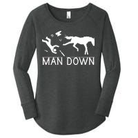 Man Down Horseshoer Funny Horse Women's Perfect Tri Tunic Long Sleeve Shirt