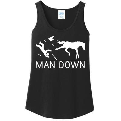 Man Down Horseshoer Funny Horse Ladies Essential Tank