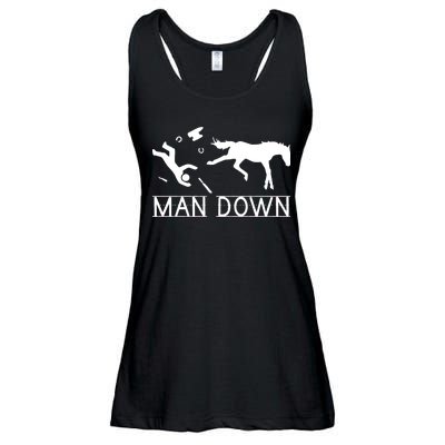 Man Down Horseshoer Funny Horse Ladies Essential Flowy Tank