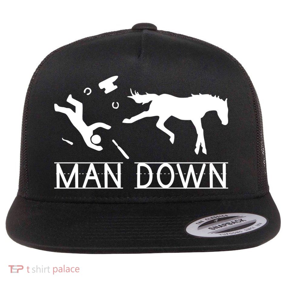 Man Down Horseshoer Funny Horse Flatbill Hat