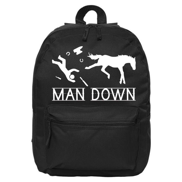 Man Down Horseshoer Funny Horse 16 in Basic Backpack