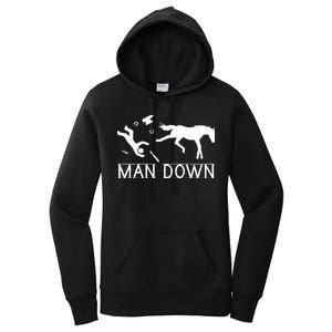 Man Down Horseshoer Funny Horse Women's Pullover Hoodie