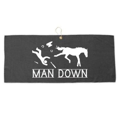 Man Down Horseshoer Funny Horse Large Microfiber Waffle Golf Towel