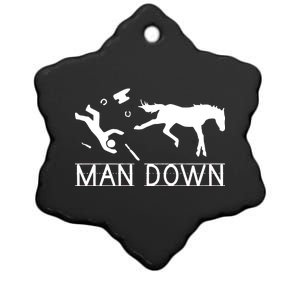 Man Down Horseshoer Funny Horse Ceramic Star Ornament