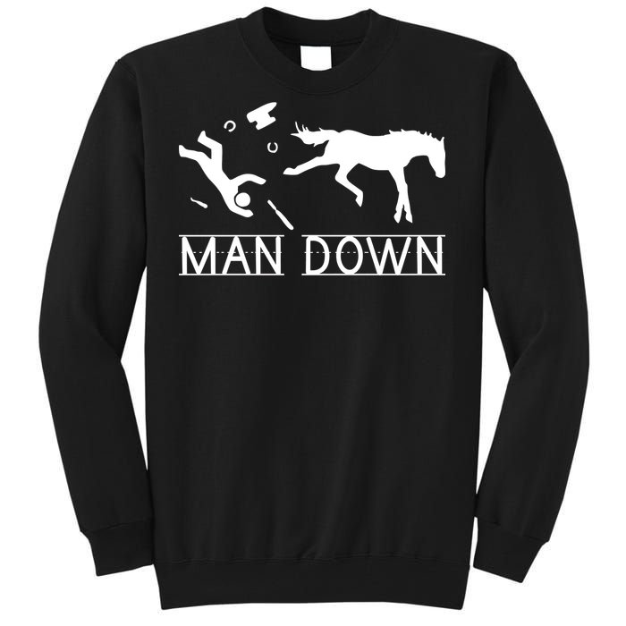 Man Down Horseshoer Funny Horse Tall Sweatshirt